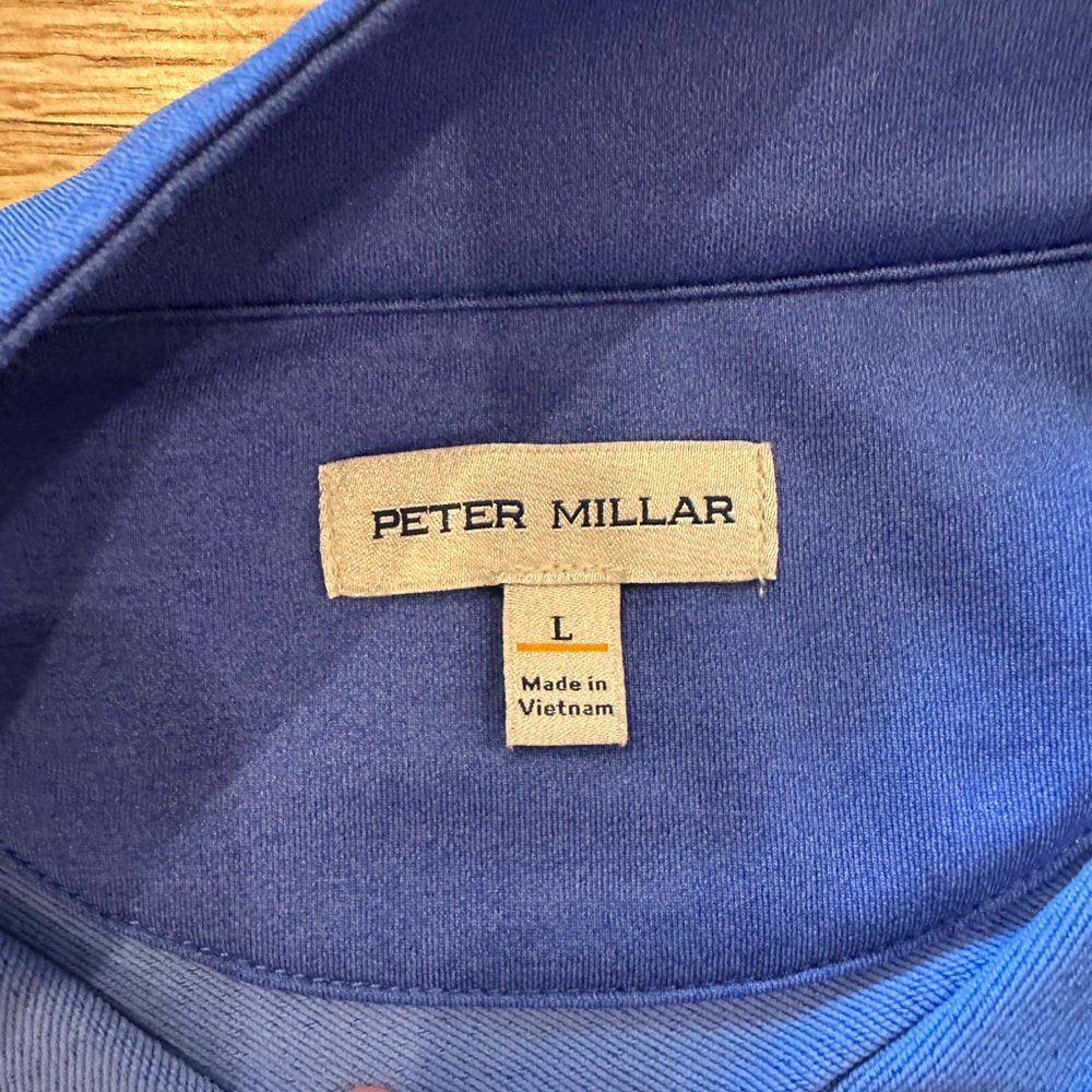 Peter Millar Blue Quarter Zip with Emory Healthcare logo - Picture 2 of 3